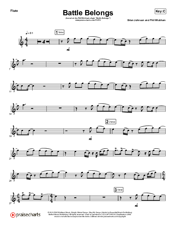 Battle Belongs (Instrument Solo) Flute Solo (Phil Wickham)