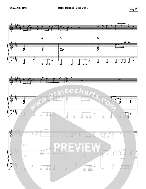 Battle Belongs (Instrument Solo) Piano/Alto Sax (Phil Wickham)