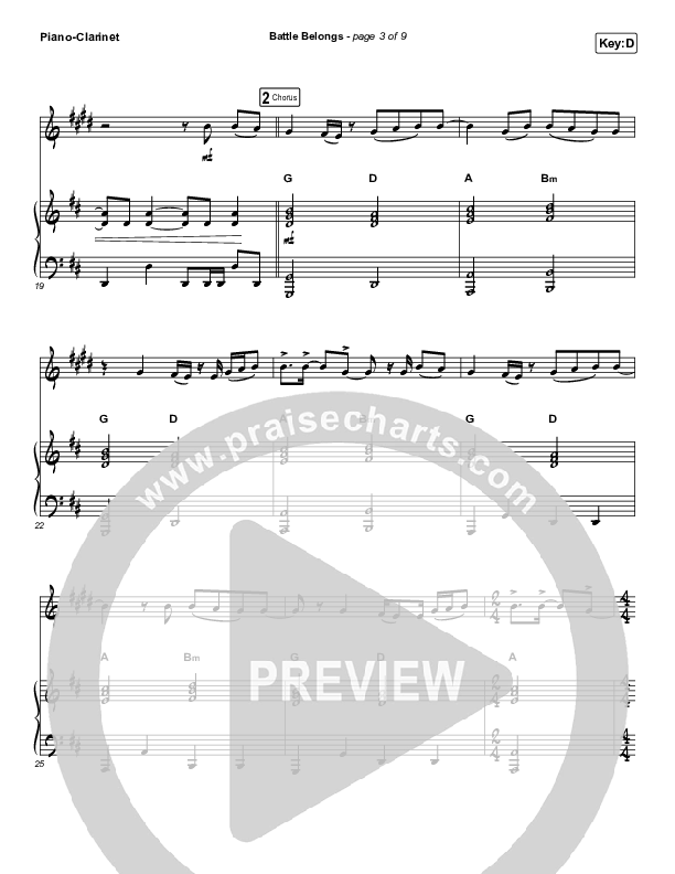 Battle Belongs (Instrument Solo) Piano/Clarinet (Phil Wickham)