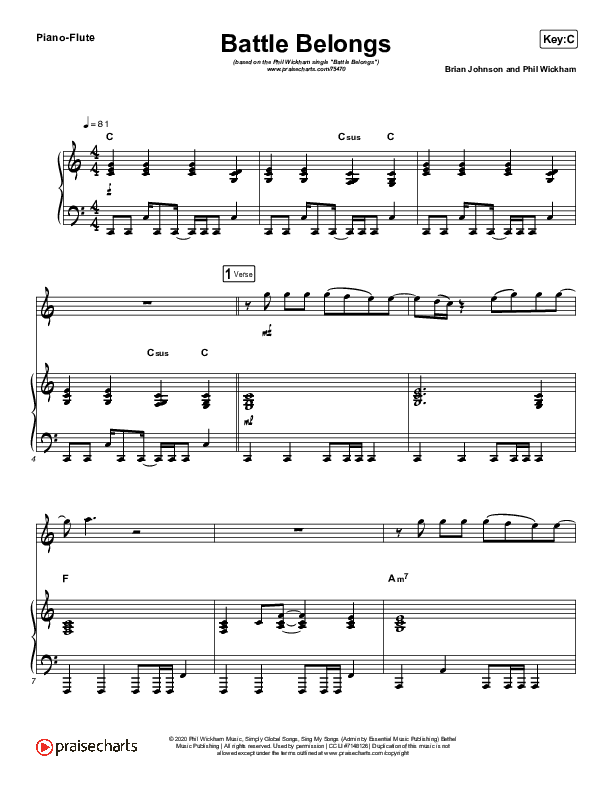 Battle Belongs (Instrument Solo) Piano/Flute (Phil Wickham)