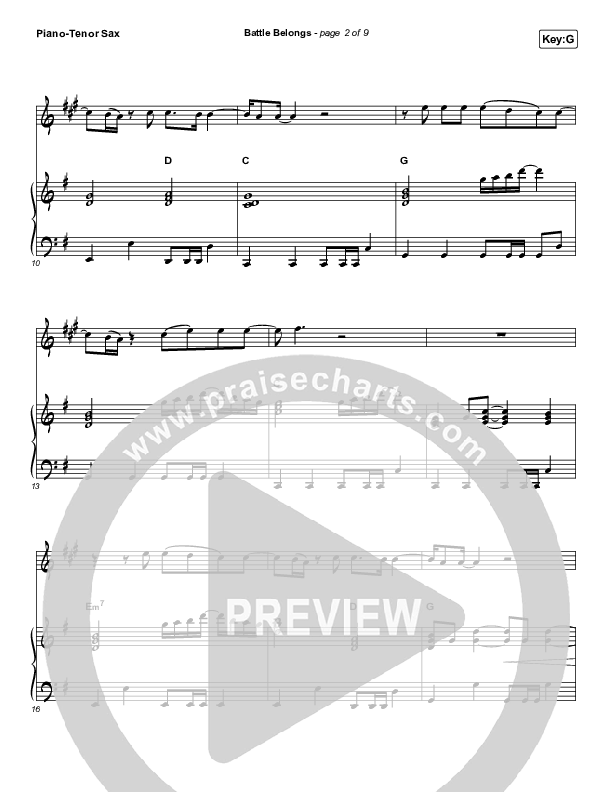 Battle Belongs (Instrument Solo) Tenor Sax & Piano (Phil Wickham)