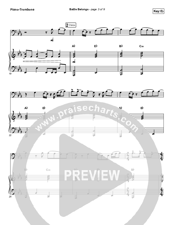 Battle Belongs (Instrument Solo) Piano/Trombone (Phil Wickham)