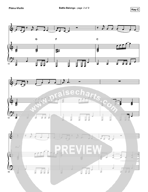 Battle Belongs (Instrument Solo) Piano/Violin (Phil Wickham)