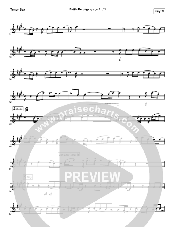 Battle Belongs (Instrument Solo) Tenor Sax Solo (Phil Wickham)