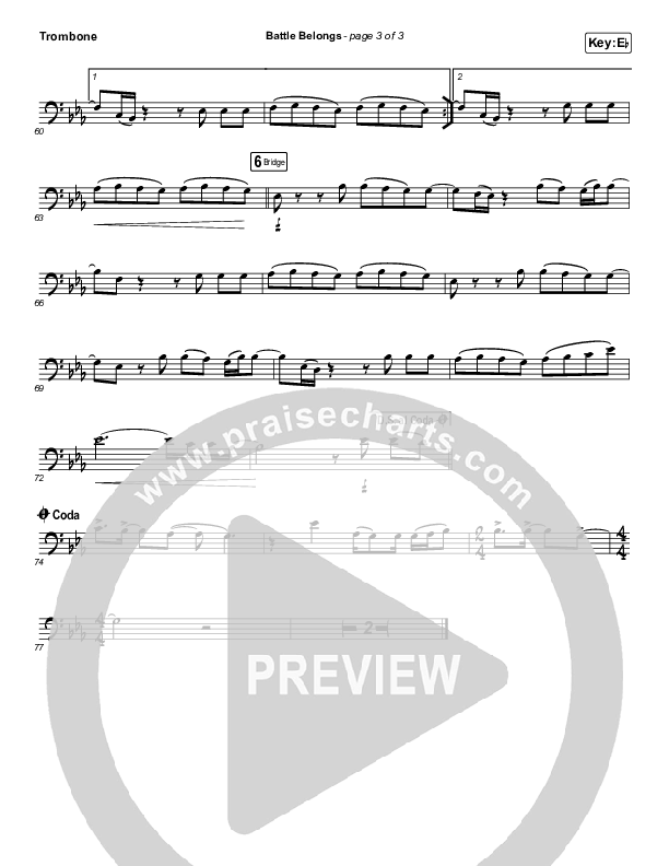 Battle Belongs (Instrument Solo) Trombone Solo (Phil Wickham)