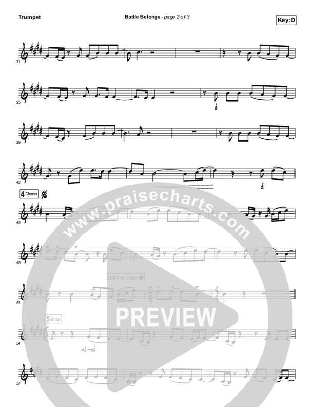 Battle Belongs (Instrument Solo) Trumpet Solo (Phil Wickham)