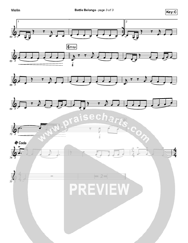 Battle Belongs (Instrument Solo) Violin Solo (Phil Wickham)