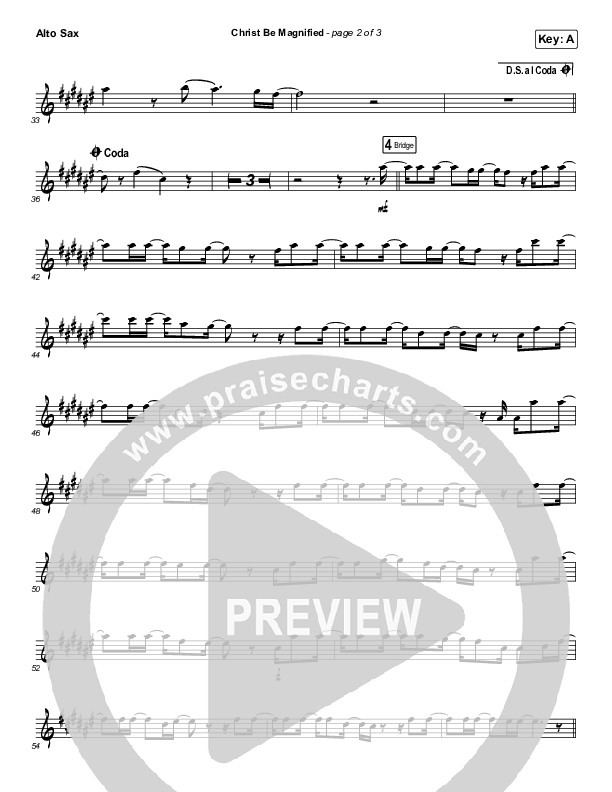 Christ Be Magnified (Instrument Solo) Alto Sax Solo (Cody Carnes)