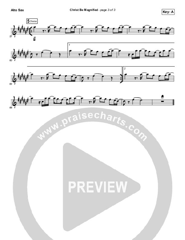 Christ Be Magnified (Instrument Solo) Alto Sax Solo (Cody Carnes)
