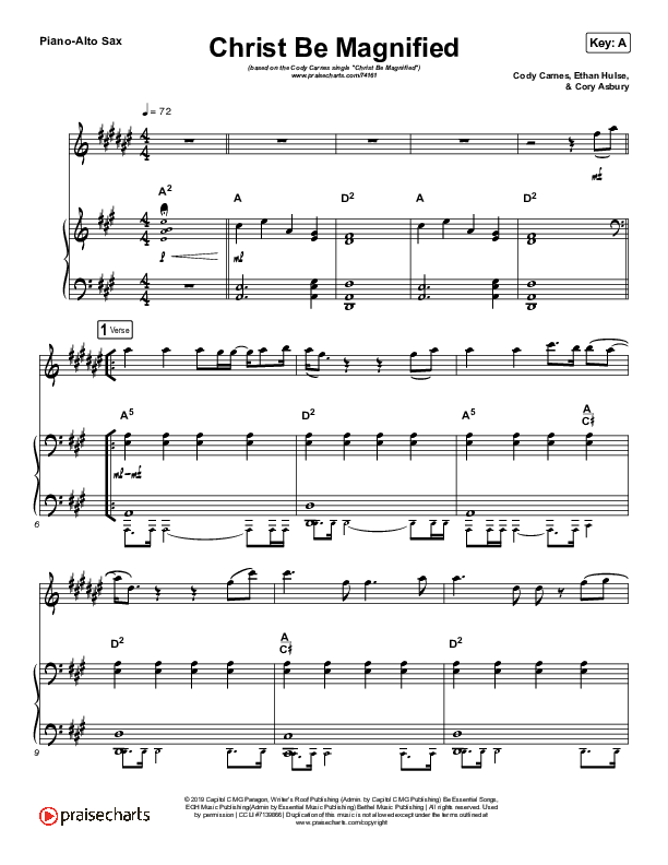 Christ Be Magnified (Instrument Solo) Piano/Alto Sax (Cody Carnes)