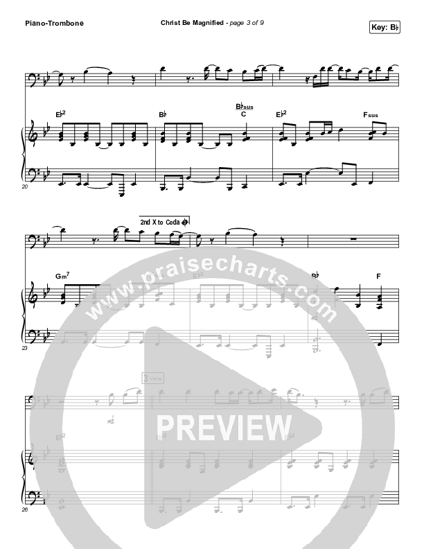 Christ Be Magnified (Instrument Solo) Piano/Trombone (Cody Carnes)