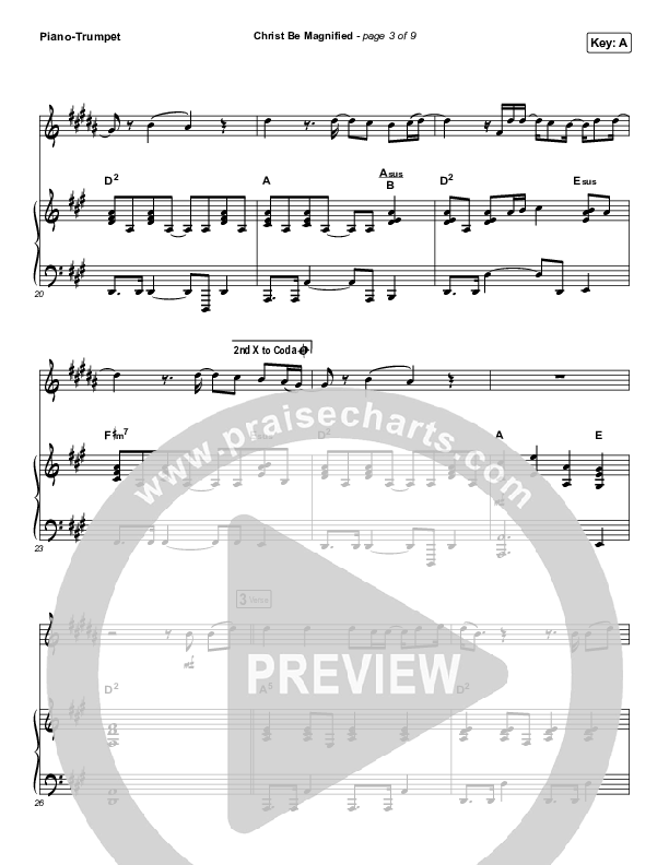 Christ Be Magnified (Instrument Solo) Trumpet & Piano (Cody Carnes)