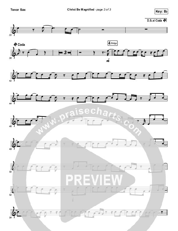 Christ Be Magnified (Instrument Solo) Tenor Sax Solo (Cody Carnes)