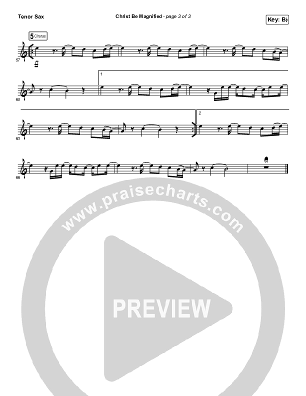 Christ Be Magnified (Instrument Solo) Tenor Sax Solo (Cody Carnes)