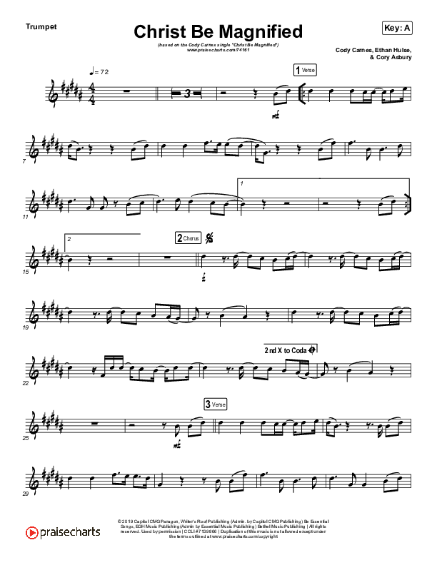 Christ Be Magnified (Instrument Solo) Trumpet Solo (Cody Carnes)