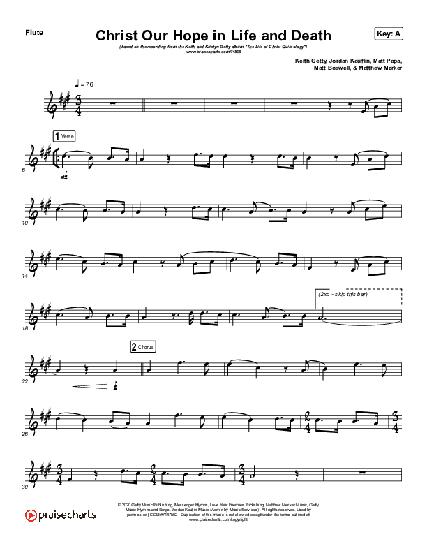 Christ Our Hope In Life And Death (Instrument Solo) Flute Solo (Matt Papa / Keith & Kristyn Getty)