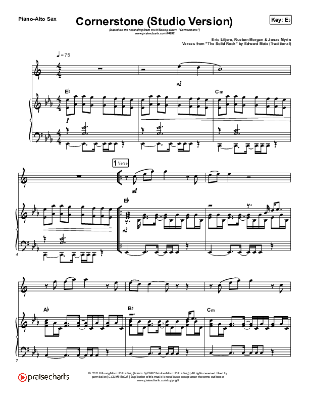 Cornerstone (Instrument Solo) Piano/Alto Sax (Hillsong Worship)