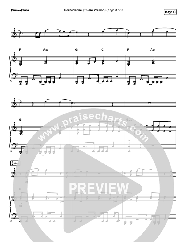 Cornerstone (Instrument Solo) Flute & Piano (Hillsong Worship)