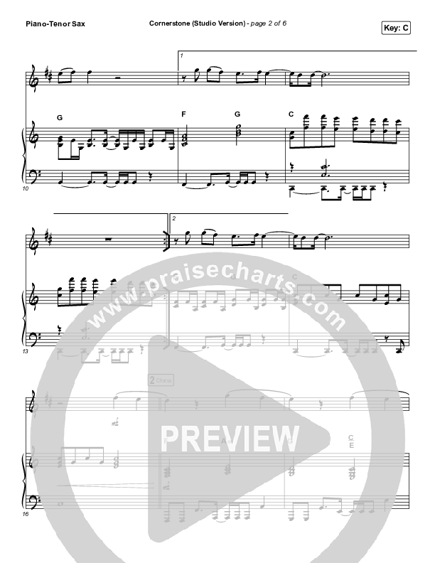 Cornerstone (Instrument Solo) Tenor Sax & Piano (Hillsong Worship)