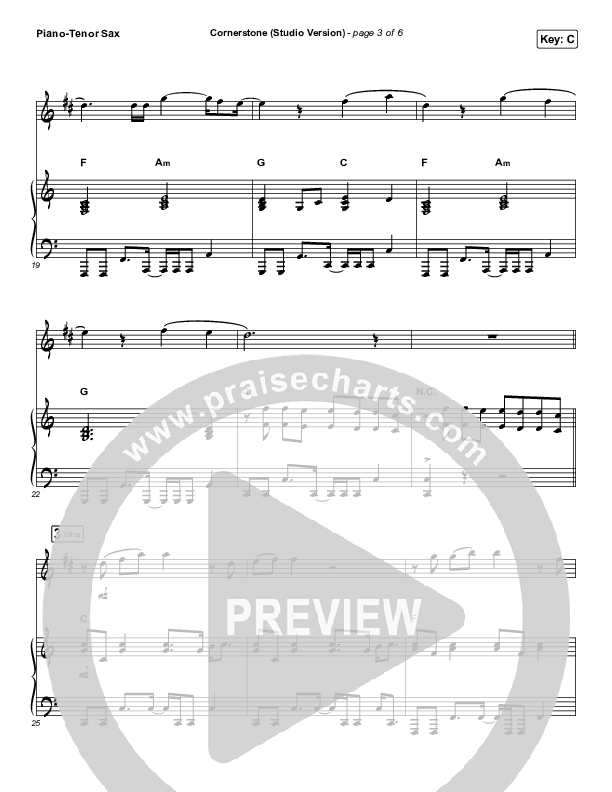 Cornerstone (Instrument Solo) Tenor Sax & Piano (Hillsong Worship)