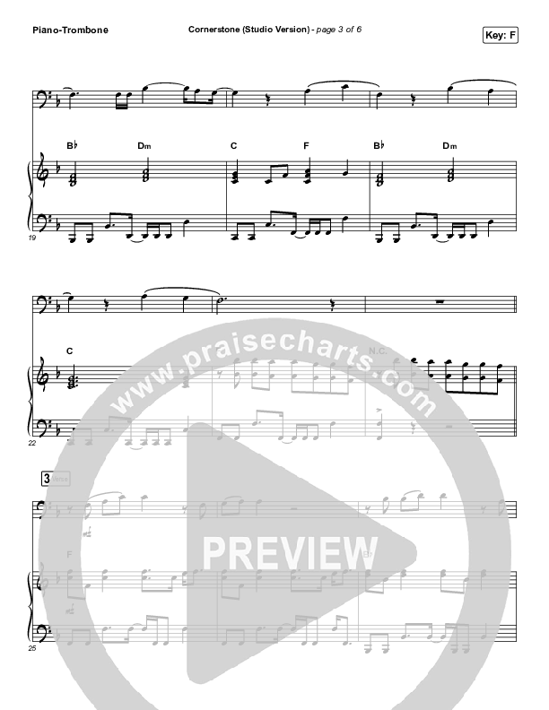 Cornerstone (Instrument Solo) Trombone & Piano (Hillsong Worship)