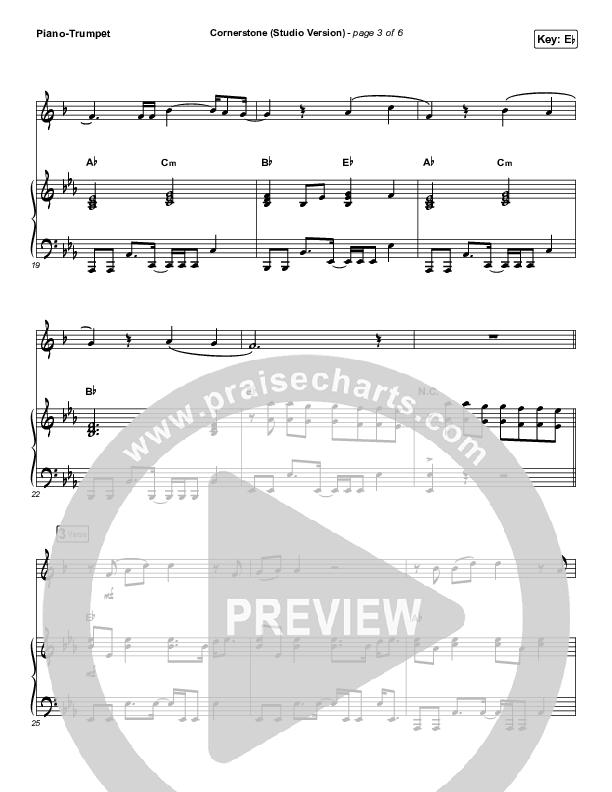 Cornerstone (Instrument Solo) Trumpet & Piano (Hillsong Worship)