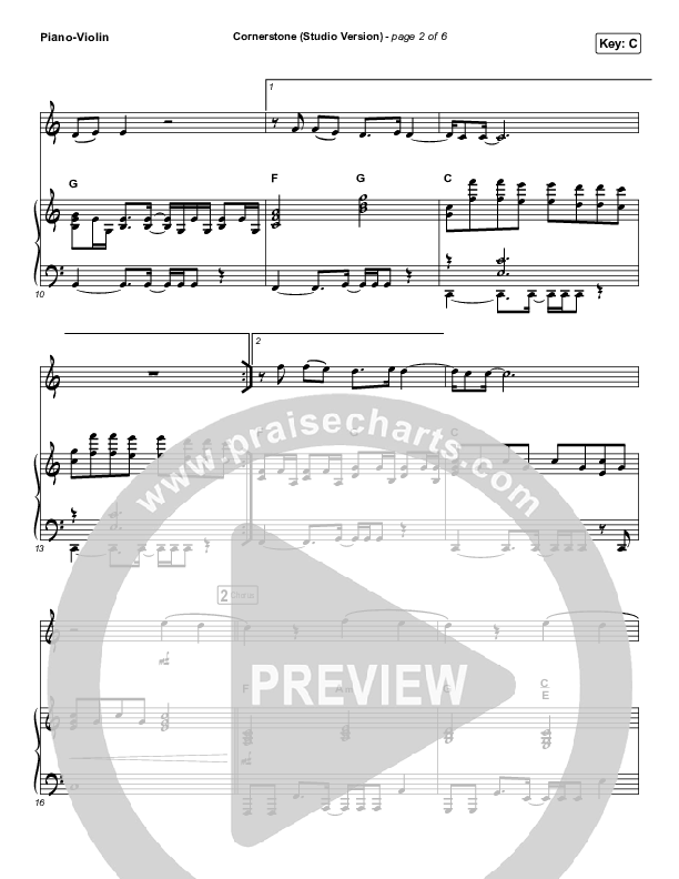 Cornerstone (Instrument Solo) Piano/Violin (Hillsong Worship)