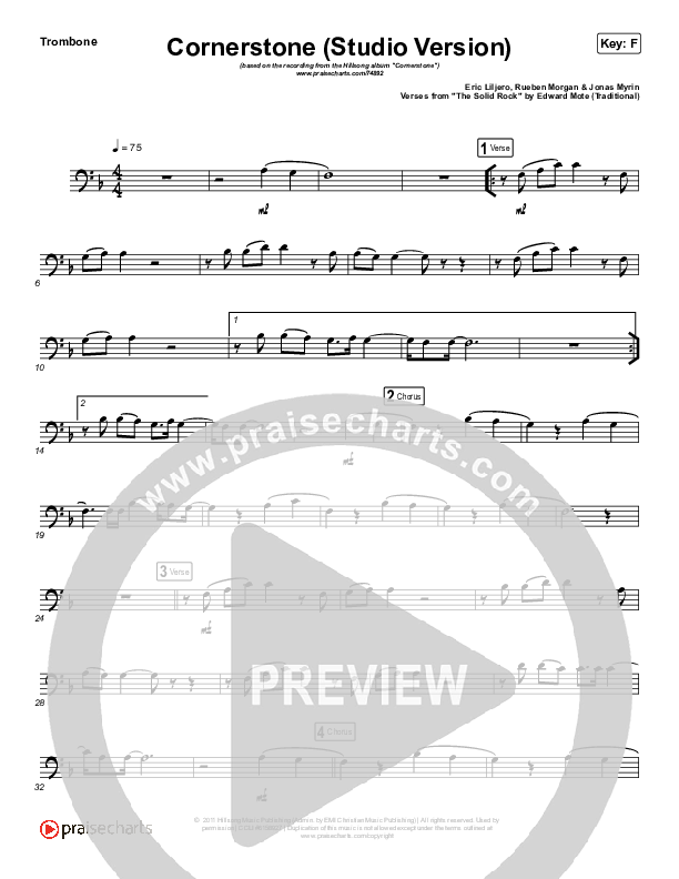 Cornerstone (Instrument Solo) Trombone Solo (Hillsong Worship)