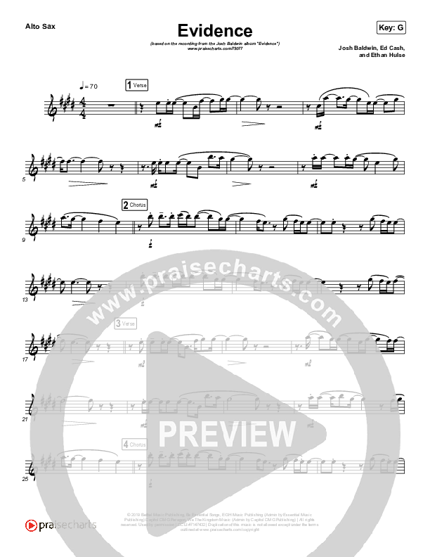 Evidence (Instrument Solo) Alto Sax Solo (Josh Baldwin)