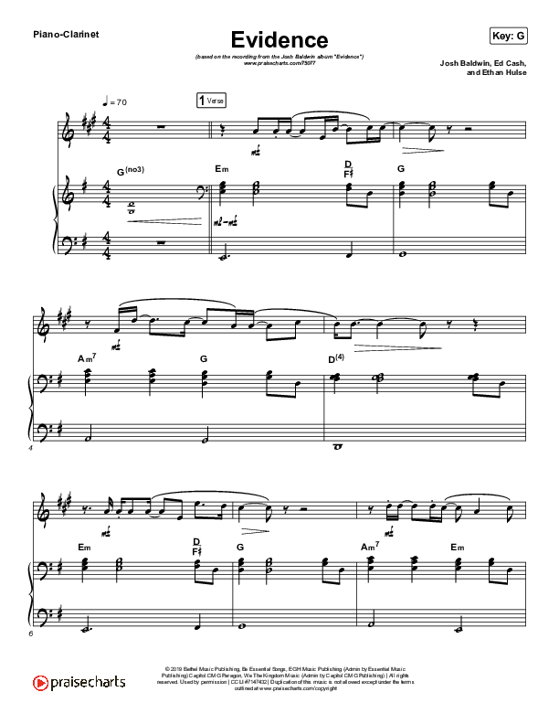 Evidence (Instrument Solo) Piano/Clarinet (Josh Baldwin)