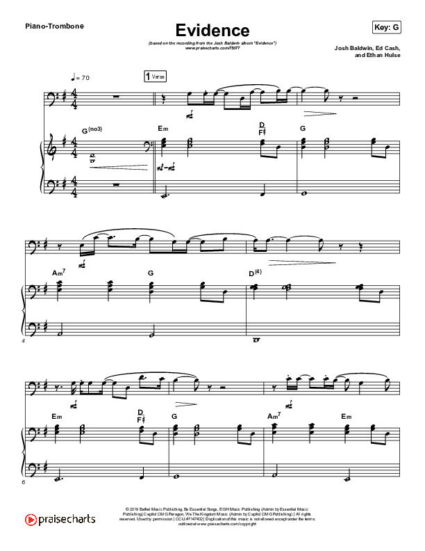 Evidence (Instrument Solo) Piano/Trombone (Josh Baldwin)