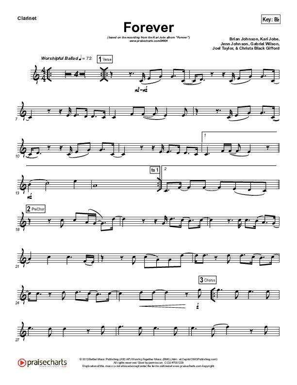 Forever (Instrument Solo) Clarinet Solo (Kari Jobe)