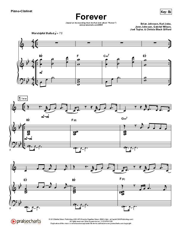 Forever (Instrument Solo) Clarinet & Piano (Kari Jobe)