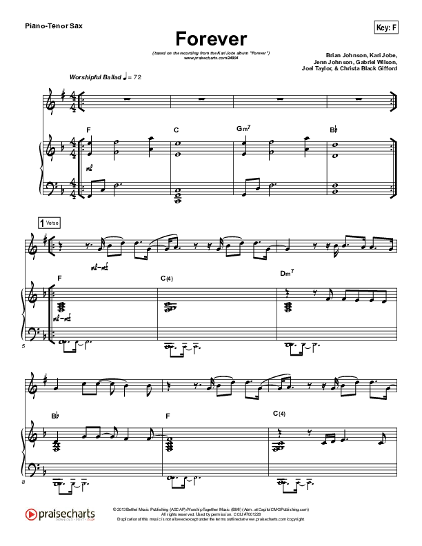 Forever (Instrument Solo) Piano/Tenor Sax (Kari Jobe)