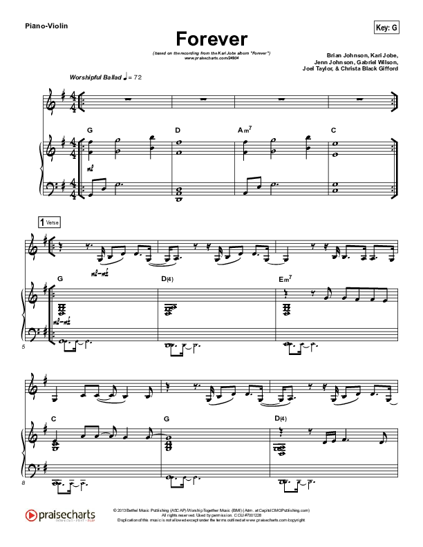 Forever (Instrument Solo) Piano/Violin (Kari Jobe)