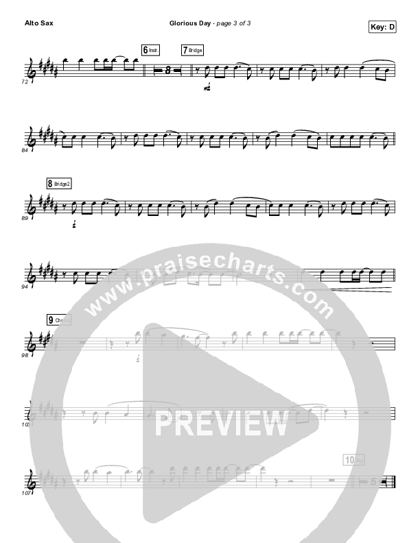 Glorious Day (Instrument Solo) Alto Sax Solo (Passion / Kristian Stanfill)