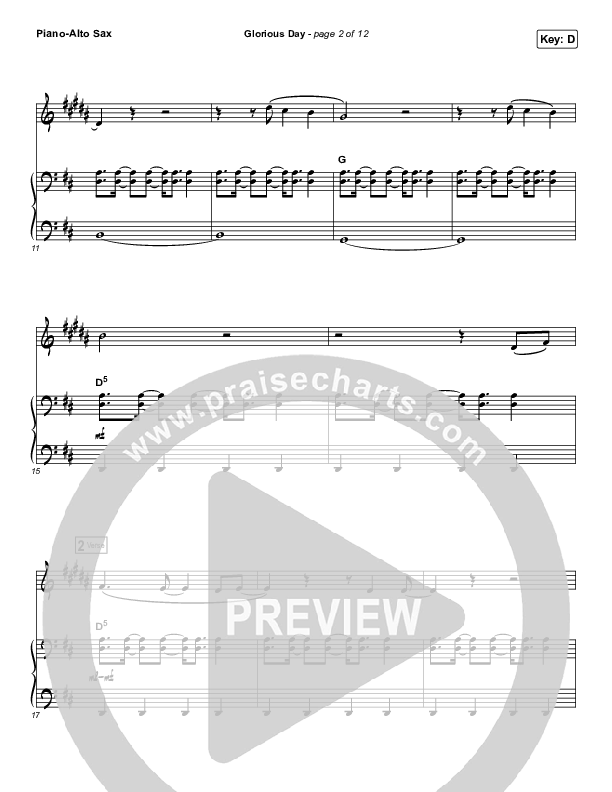 Glorious Day (Instrument Solo) Alto Sax & Piano (Passion / Kristian Stanfill)