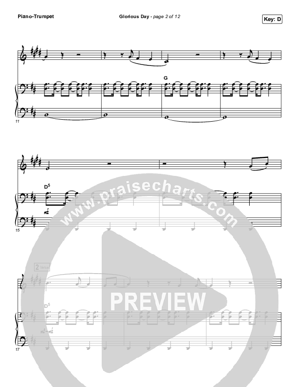 Glorious Day (Instrument Solo) Trumpet & Piano (Passion / Kristian Stanfill)