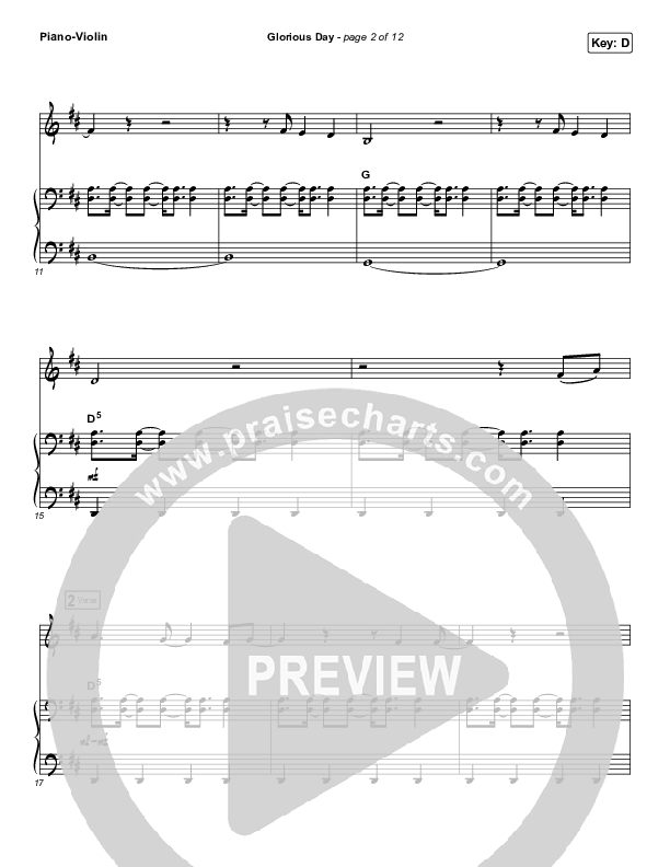 Glorious Day (Instrument Solo) Violin & Piano (Passion / Kristian Stanfill)