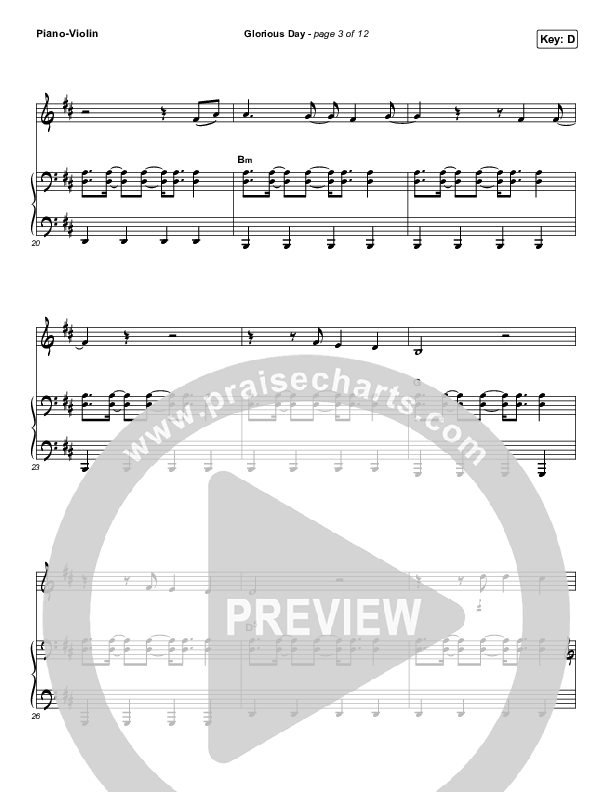 Glorious Day (Instrument Solo) Violin & Piano (Passion / Kristian Stanfill)