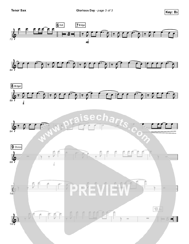 Glorious Day (Instrument Solo) Tenor Sax Solo (Passion / Kristian Stanfill)