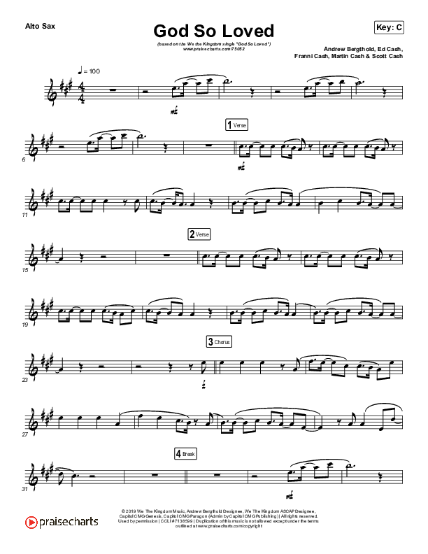 God So Loved (Instrument Solo) Alto Sax Solo (We The Kingdom)