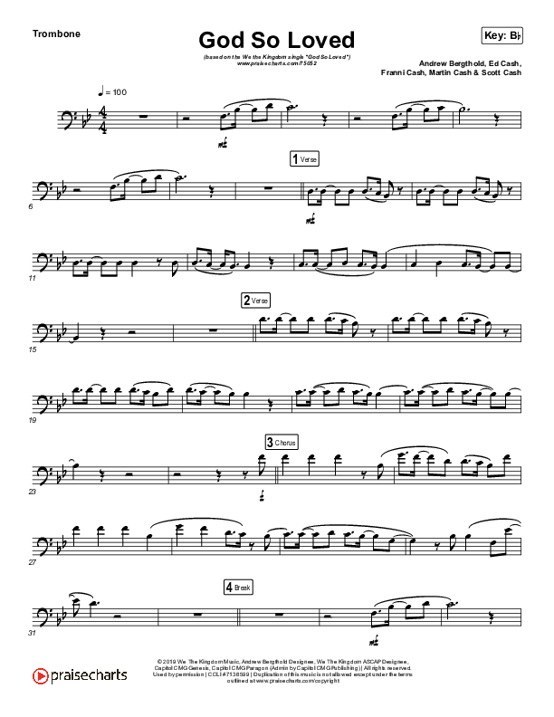 God So Loved (Instrument Solo) Trombone Solo (We The Kingdom)