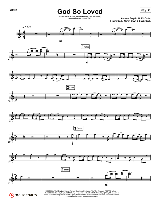 God So Loved (Instrument Solo) Violin Solo (We The Kingdom)