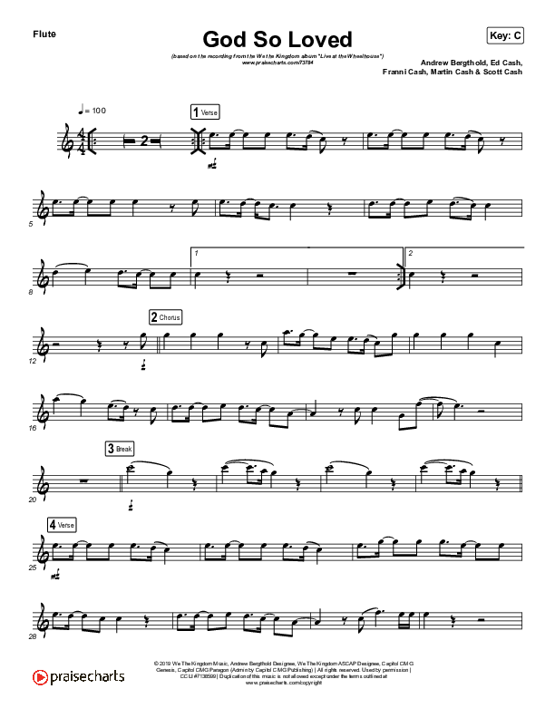God So Loved (Live) (Instrument Solo) Flute Solo (We The Kingdom)