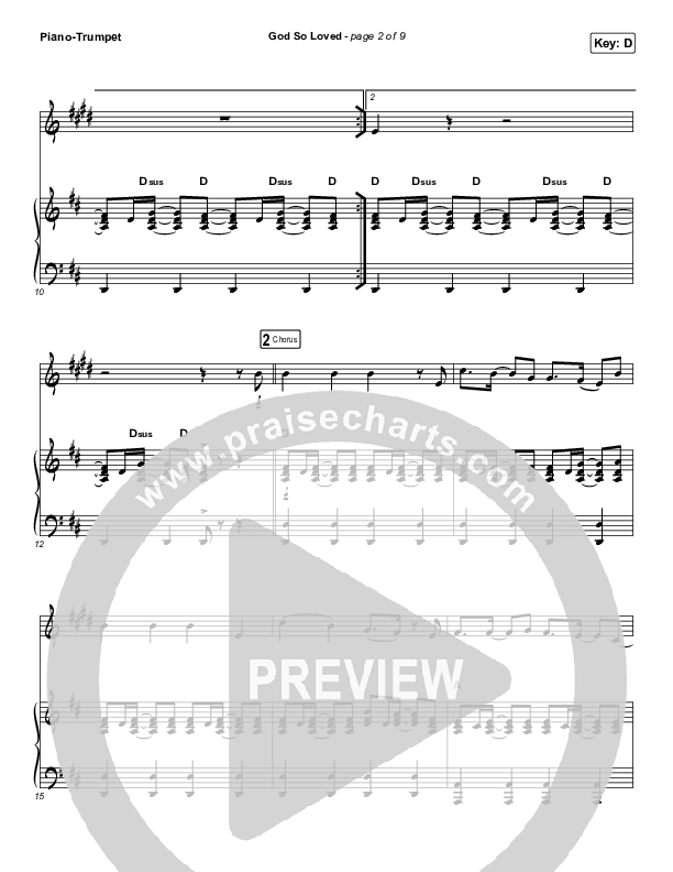 God So Loved (Live) (Instrument Solo) Trumpet & Piano (We The Kingdom)