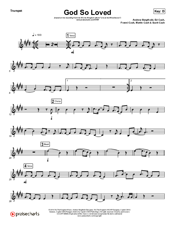 God So Loved (Live) (Instrument Solo) Trumpet Solo (We The Kingdom)