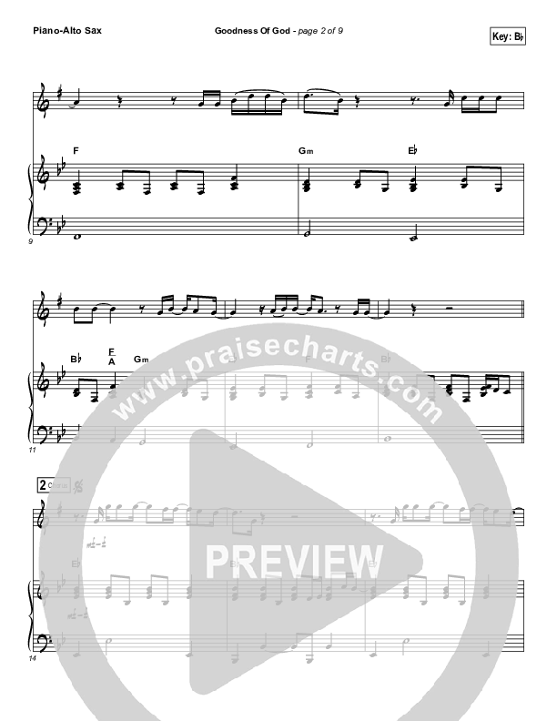 Goodness Of God (Instrument Solo) Alto Sax & Piano (Bethel Music / Jenn Johnson)