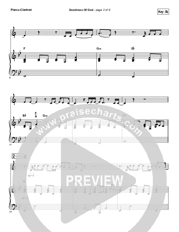 Goodness Of God (Instrument Solo) Clarinet & Piano (Bethel Music / Jenn Johnson)