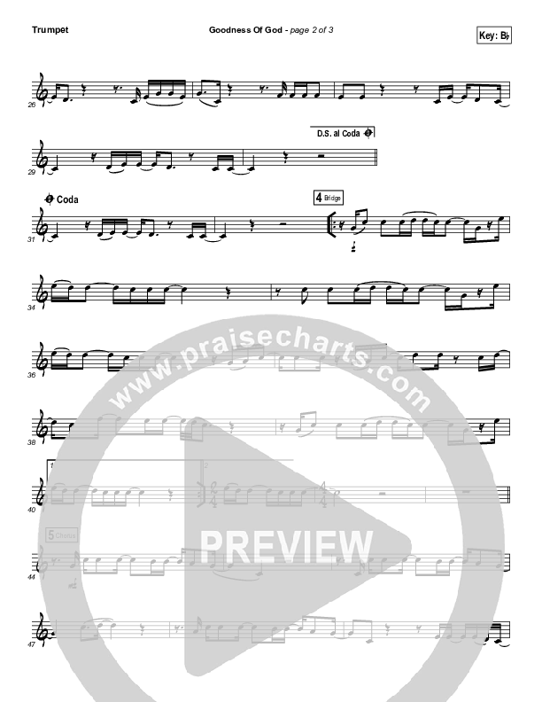 Goodness Of God (Instrument Solo) Trumpet Solo (Bethel Music / Jenn Johnson)